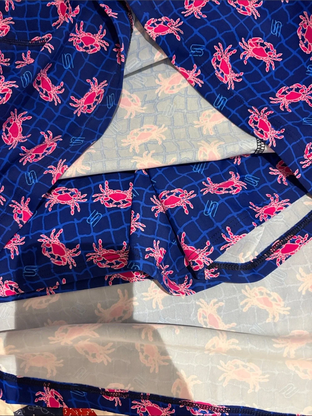 Spunkwear Fairway Skort blue pink crabs Maryland XL NWOT